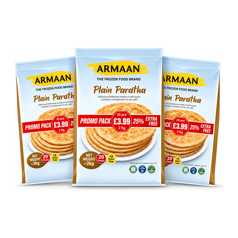 Armaan Multi-Pack Flaky Plain Parathas 20 Pack 1.6kg